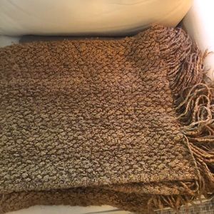 Light brown/ tan pottery barn throw blanket